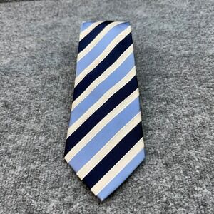 Donald J Trump Signature Collection Striped Silk Necktie Mens Blue White Navy